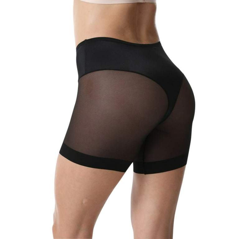Tummy Control Leggings for Women Invisible Seamless Bikini Underwear Half  Back Coverage Panties Yoga Pants Black M