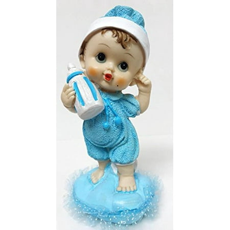 baby boy holding baby bottle baby shower cake topper favor