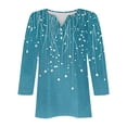 thumbnail image 4 of Babysbule 3/4 Sleeve Floral Printed Thin Button-Down V-neck Blouse & Top, Women's, 4 of 6