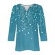 thumbnail image 2 of TaTaai Womens Fashion Button Front Blouse V-Neck 3/4 Sleeve Casual Loose Fit Top Unstructured Printed Soft Lightweight Shirt for Daily Home Holiday Wear Gift, 2 of 6