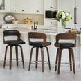 thumbnail image 6 of Dycanpo 26”Bar Stools Swivel, Wood Counter Height Bar Stools for Home Kitchen, Black, 6 of 6