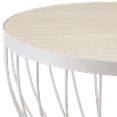 thumbnail image 2 of Bouclair White & Natural Metal and Natural Wood Hourglass Side Table, 2 of 10