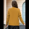 thumbnail image 4 of Suéter de Larga con Bloques de Color para Mujer, Abrigo Informal de Otoño con Botones y Bolsillo Amarillo M, 4 of 8