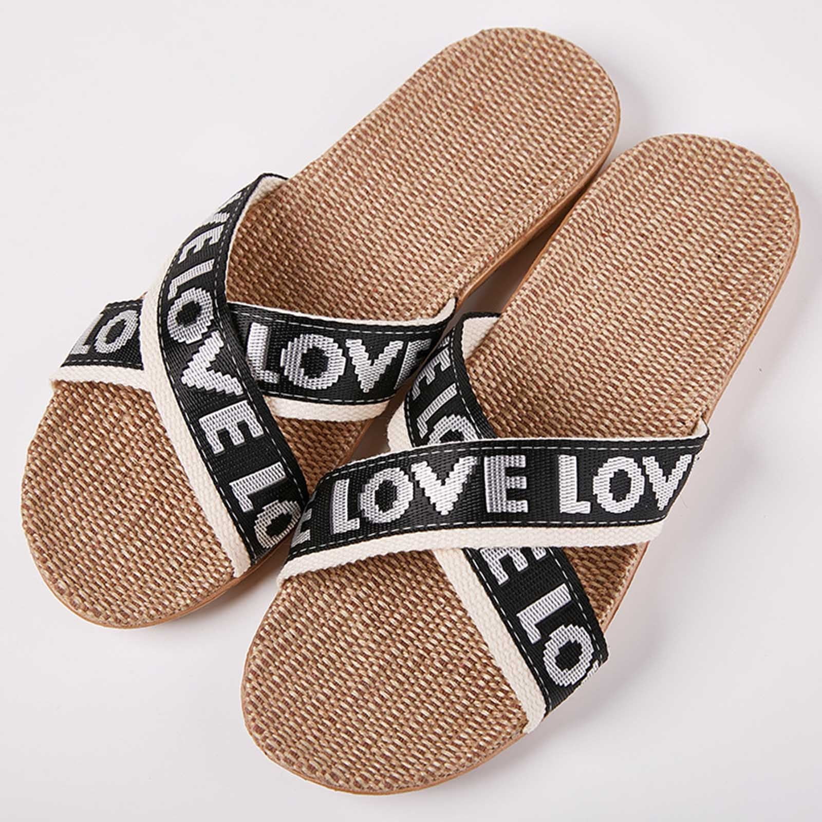 Pimfylm House Slippers With Arch Support Women's Wide Width Flat Slides Sandals, Strapy Slide Sandal Slip on Dressy Summer Shoes for Women White 43