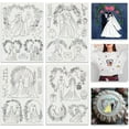 thumbnail image 1 of 4Sheets 28Pcs Water Soluble Embroidery 11.7x8.3inch Wedding Valentine Pattern Transfers Water Soluble Stabilizer for Embroidery Stick and Stitch Embroidery Designs, 1 of 9
