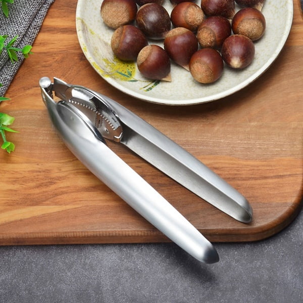 Stainless Steel Chestnut Opener Nut Cracker Clamp Walnut Pliers Tool for Kitchen 