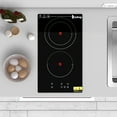 thumbnail image 2 of Ktaxon 2 Burners Electric Ceramic Cooktop 20 inch, 220-240V Plug Flat Top Stove, Multi-function Elecric Stovetop w/9 Heating Level, Timer & Kid Safety Lock, Sensor Touch Control, Timer Setting, 3000W, 2 of 10
