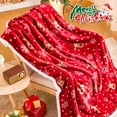 thumbnail image 4 of Christmas Throw Blanket, Christmas Decorations Blankets and Throws, Fuzzy Cozy Soft Warm Fleece Sherpa Winter Holiday Blanket for Bed Couch Sofa Reindeer Snowflakes Reindeer, 4 of 7