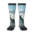 thumbnail image 1 of Fotbe Cloud Sky Green Dragon Calcetas Divertidas Estampadas para Hombre y Mujer, Calcetas de Algodón hasta la Rodilla para Caminar, Correr, Enfermería y Embarazo, 1 of 6