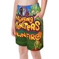 thumbnail image 3 of Game My Singing Monsters Dawn of Fire Boy's Board Shorts Teen Swim Trunks Drawstring Quick Dry Beach Shorts Summer Swimsuits with Mesh Lining and Pockets, 3 of 8