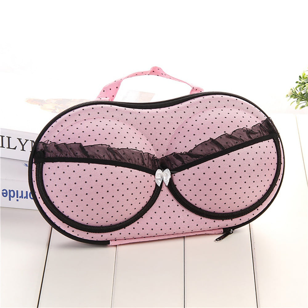 1pc Pink Bra Storage Bag For Travel, Multifunctional Lingerie