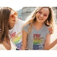 thumbnail image 3 of Pride Shirt Women Equality Love is Love Gay Rainbow Flag LGBTQ V-Neck Shirts Medium Gray, 3 of 6