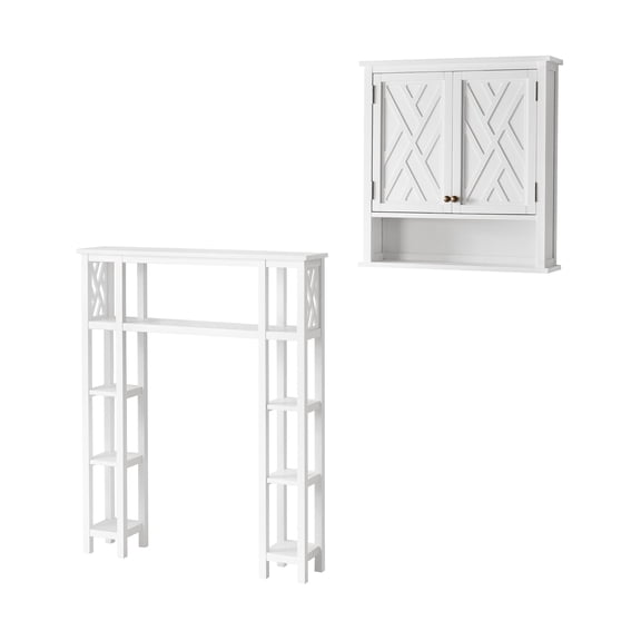Alaterre Furniture Coventry Over Toilet Open Shelving Unit with Left and Right Side Shelves Size: 39 W x 8 D x 48 H