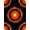 Orange Red Black, Pattern 2, variant on ODIKA Volcano Deep Abstract Vortex Molten Pile Volcanic Cracked Rock for Home Office, Hallway, Laundry Room, Non-Slip Chair-Friendly
