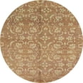 thumbnail image 1 of Ahgly Company Machine Washable Indoor Round Abstract Chocolate Brown Area Rugs, 4' Round, 1 of 7