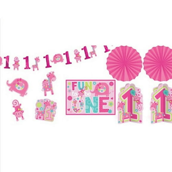 1st Birthday 'One Wild Girl' Room Decorating Kit (10pc)
