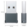 thumbnail image 3 of Gray USB to USB C Adapter 2 Pack,USB C Female to A Male Charger Type C Converter for Apple Watch Ultra iWatch 7 8 SE,iPhone 14 13 12 11 Plus Pro Max Mini,AirPods,iPad Air,Samsung Galaxy S23 S22, 3 of 9
