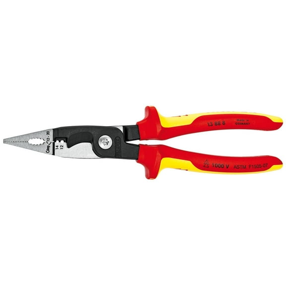 KNIPEX Tools 13 88 8 US, 6-In-1 Electrical Installation Pliers 1,000V Insulated
