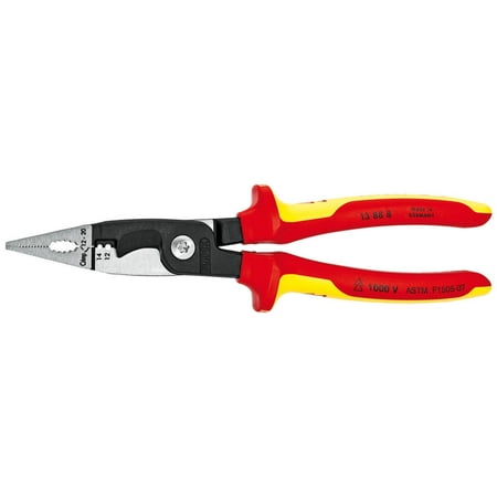 KNIPEX Tools 13 88 8 US, 6-In-1 Electrical Installation Pliers 1,000V