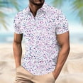 thumbnail image 2 of Xcmzpl Golf Shirts for Men Moisture Wicking Hawaiian Shirts Boho Floral Print Short Sleeve T Shirts Lightweight Summer Beach Tops, 2 of 6