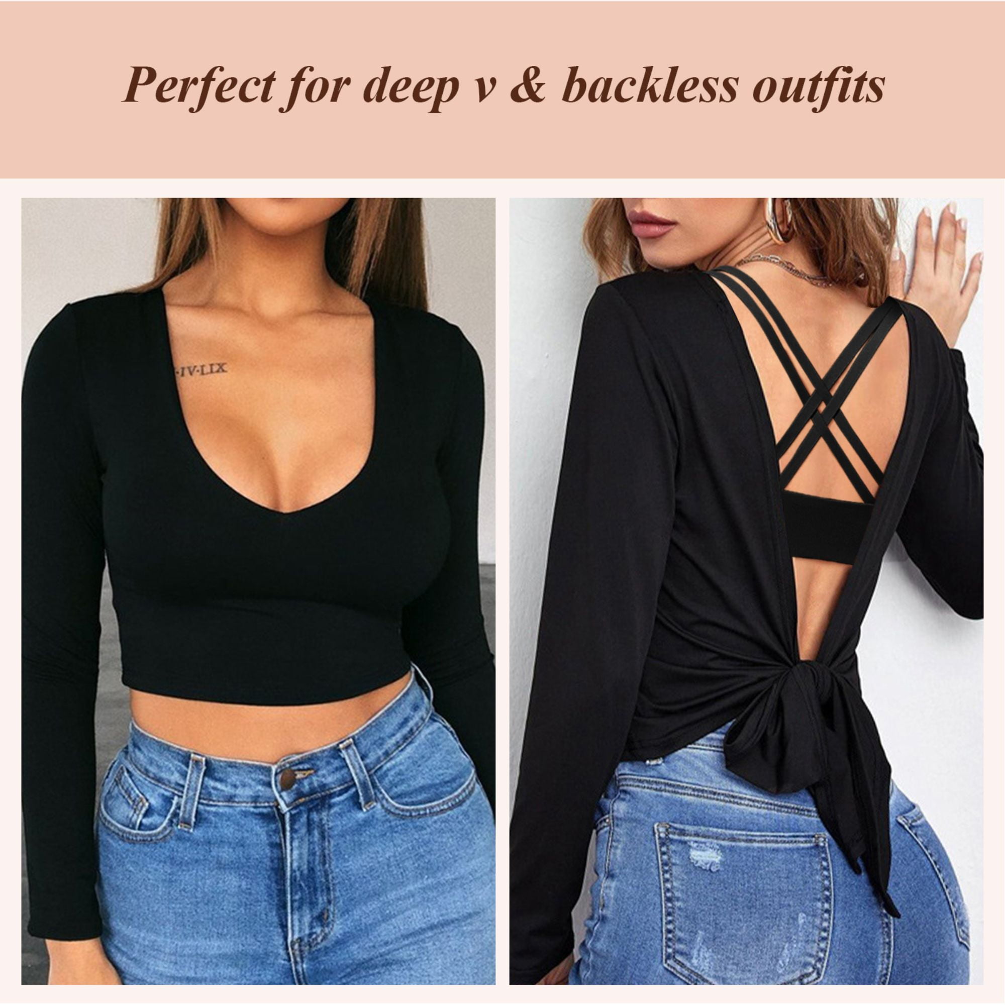 YANDW Women's Push Up Bra Racerback Front Closure Criss-Cross Padded T-Shirt Bras Underwire Add Cup, Black 38C