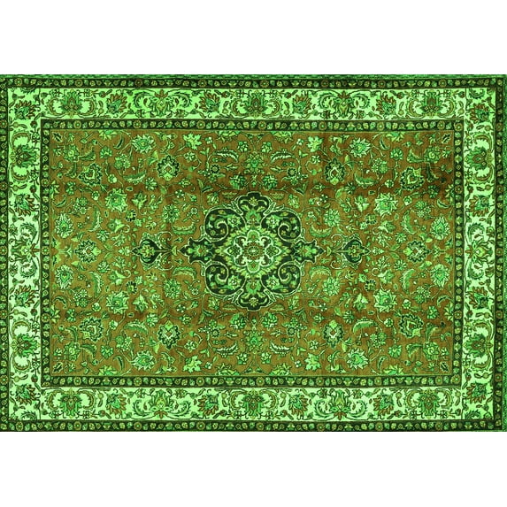 Ahgly Company Indoor Rectangle Persian Green Traditional Area Rugs, 5' x 8'