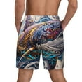 thumbnail image 4 of Uemuo Psychedelic Shark Artwork Pattern Mens Swim Trunks Quick Dry Board Shorts with Mesh Lining, Stretch Beach Shorts Quick Dry No-Chafing Board Shorts-, 4 of 9