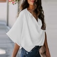 thumbnail image 4 of LGASWYX Influencers Picks Womens Clothes 2024 Women'S Blouses And Tops For Work V-Neck Fashion Casual Loose Cloak Shirt Cotton Shirts For Women Loose Fit (White,L), 4 of 6