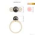 thumbnail image 5 of Angara Tahitian Cultured Pearl Criss-Cross Shank Ring in 14K Yellow Gold for Women | June Birthstone Jewelry for Her, 5 of 8