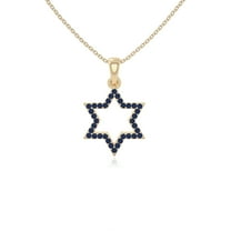 Natural Blue Sapphire Star of David Pendant Necklaces for Women in 18K Yellow Gold Vermeil, September Birthstone Jewelry Gifts for Her Birthday, Anniversary, Graduation, Mothers Day, Valentines