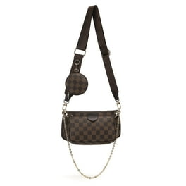GOWELL Womens Checkered Tote Shoulder Bag with inner pouch PU Vegan Leather Shoulder Satchel Fashion Bags Cream checkered Walmart