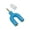 Blue, variant on Joernso 3.5mm Earphone Microphone Audio Splitter U Shape 1 to 2 Stereo Converter Adapter