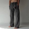 thumbnail image 2 of iOPQO Men'S Pants Male Casual Pants Loose Cotton Linen Mens Yoga Pants Wide Leg PantsPalazzo Pants For Women Yoga Pants, 2 of 6