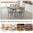 thumbnail image 6 of VECELO Dining Chair Set of 4, Modern Kitchen Upholstered Chairs with Backrest, Metal Legs and PU Leather Seat Set for Living Room Restaurant, Gray, 6 of 7