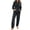 Dark Gray, variant on Lindreshi Sweat Suit for Women 2 Piece Set Women's Long Sleeve Solid Long Sleeve Hoodie Tops Set Elastic Waist Long Pants