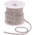 thumbnail image 4 of 10 Yard 3mm Crystal Rhinestone Close Chain Clear Trimming Claw Chain Sewing Craft 2330pcs Rhinestones - Crystal (Silver Bottom), 4 of 7
