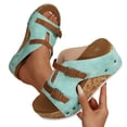 thumbnail image 3 of Domuza Orthopedic Sandals for Women Non Slip Slip on Arch Support Flat Wedge Sandals Wide Width Walking Shoes 2026 Comfort Orthopedic Shoes Green 9（EU-42）, 3 of 6