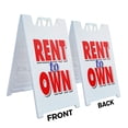 thumbnail image 2 of A-frame Sidewalk Rent To Own 24" x 36" Double Sided A-Frame Sidewalk Sign, Includes 2 Plastic Inserts | Foldable Portable White Signicade Sandwich Board Signs, 2 of 5