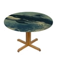 thumbnail image 3 of YIKUMA Dolphins Swimming in the Ocean Round Tablecloth - Great for Home Kitchen/Parties/Holiday Dinner White, 3 of 7