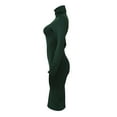 thumbnail image 5 of YWDJ Long Fall Dresses for Women 2022 Women Fashion Slim High Neck Long Dress Long Sleeve Pure Color Dress Green L, 5 of 8