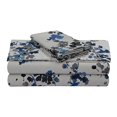 thumbnail image 2 of Tribeca Living 300 Thread Count Cotton Extra Deep Pocket Printed Sheet Set, Cal King, Lisbon Blue/Multi, 2 of 4