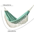 thumbnail image 3 of PoyoKee Hammock with Stand for Outside, Double Hammocks for Outside with Tassels, Heavy Duty Canvas Camping Gear for Backyard, 92 x 53 inch, Green, 3 of 6