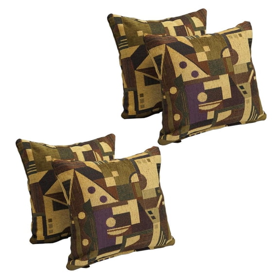17-inch Tapestry Throw Pillows with Inserts (Set of 4) 9910-S4-ZP-ID-035