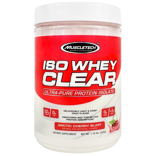 MuscleTech Iso Whey Clear Hydrolyzed Protein Drink Mix Powder, Light