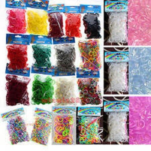 Various Plain Neon Glitter Loom Bands 300 600 1000 or Full Sets Buy 2 get 1 FREE 