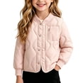 thumbnail image 6 of Xdegoge Toddler Girls Quilted Jacket Kids Lightweight Puffer Coat Button Down Long Sleeve Winter Fall Warm Outerwear, Size 3-4T, 6 of 6