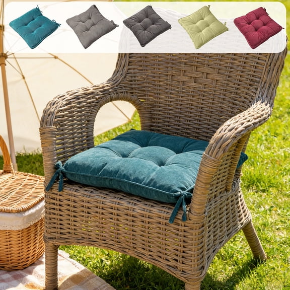 Velvet Chair Cushion for Office, Floor, Ottoman or Outdoor – Soft 17.7 Inch Seat Pad with Strap, Thick Support for Home, Reading, Meditation, Pets