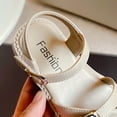 thumbnail image 5 of WMTBSRSW Girls Summer Shoes with Cut-Out Design Closed Toe Dress Sandals With Adjustable Strap Roman Flatform Sandals, 5 of 5