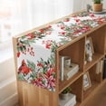 thumbnail image 6 of Table Runners 72 Inches Long Dress Scarves, Cardinal Bird Farmhouse Kitchen Table Runner, Coffee Tablerunners, Winter Poinsettia Berry Pine Cones Floral 16x72 Inch, 6 of 9