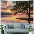 thumbnail image 4 of PRATYUS  Seascape Tapestry, Shore of Seventh Lake Tree Sunbeam at Sunset Water Reflection Tranquility, Wide Wall Hanging for Bedroom Living Room Dorm Painting, 4 of 6